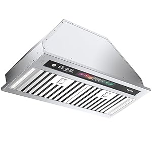 BRANO Range Hood Insert 30 Inch,900 CFM Smart Voice/Gesture/Touch Control, 4 Speed Exhaust Fan,Stainless Steel Kitchen Hood, Ducted/Ductless Convertible