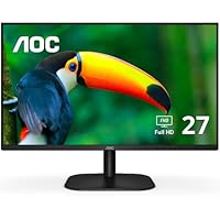 AOC 27B2H 27&quot; Full HD IPS Monitor, 3-Sided Frameless &amp; Ultra Slim Design, HDMI and VGA inputs, Lowblue Mode, VESA compatible,Black