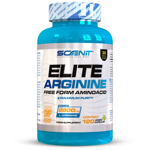 Elite Arginine   L Arginina capsulas   2800 mg por dosis diaria   120 cápsulas vegetales de l arginina   Pre entreno potente