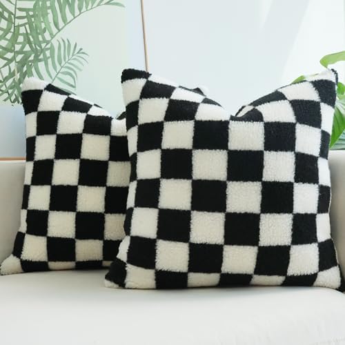 JOJUSIS Decorative Throw Pillow Covers Luxury Style Checkerboard ...