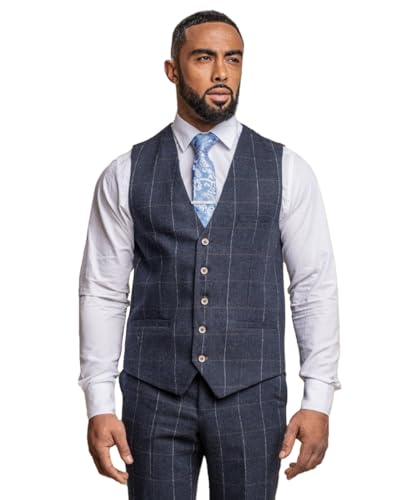 Ensemble costume homme carreaux fenêtre costume bleu marine business