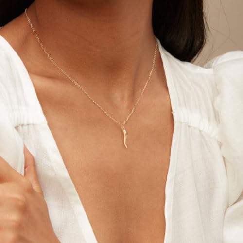 Dainty Gold Necklace: 14k Gold Plated Dianty Boots Bow Sun Moon Horse Evil Eye Conch Seahorse Necklace for Women 16.5"+2"4