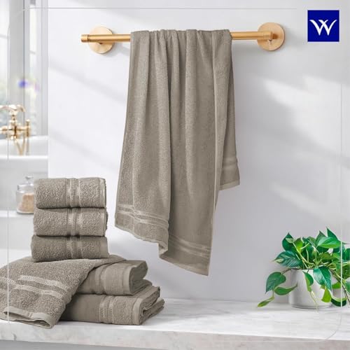 Image of Welspun 100% Cotton Quick Dry Bath Towel | High Absorbency Super Soft, Fast Drying Towels for Bath | 380 GSM Large Size 1 Piece Bath Towel for Men and Women | Sized 70cm X 150cm, Grey