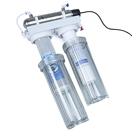 Filtro Acqua Lampada Uv 3 Stadi Triplo Sistema Filtrazione Lampada 6W Ultravioletta Cartucce Sedimenti Carboni Attivi Sterilizzatore - 5