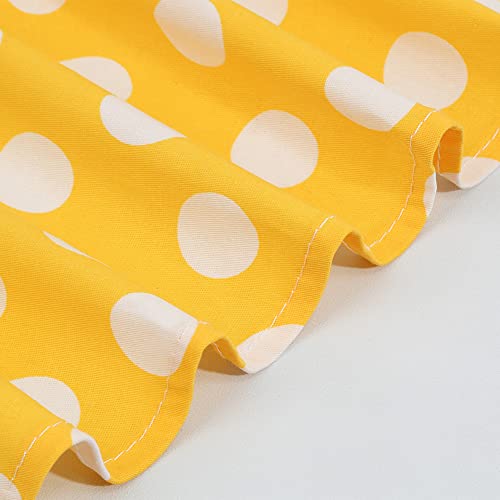 Women 1950S Retro Vintage Polka Dot V Neck Cocktail Swing Dress 50S 60S Roll Short Sleeve Audrey Hepburn Rockabilly Prom Evening Dress Fared A Line Wedding Formal Tea Party Dress Yellow-Polka Dots Xxl #TOP3