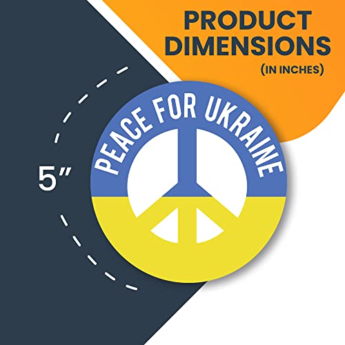 Image of Magnet Me Up Peace for Ukraine Option B Magnet Decal, 5 Inch Round, Heavy Duty Automotive Magnet for Car, Truck, SUV, Laptop, Lockers, or Any Other Magnetic Surface