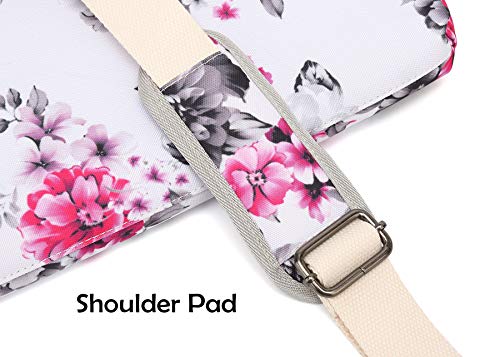 Canvaslove Chrysanthemum Pattern Water Resistant Laptop Shoulder Messenger Bag for MacBook Pro 16 inch and 14 inch 15.4 inch 15.6 inch Laptop - Thumbnail 7