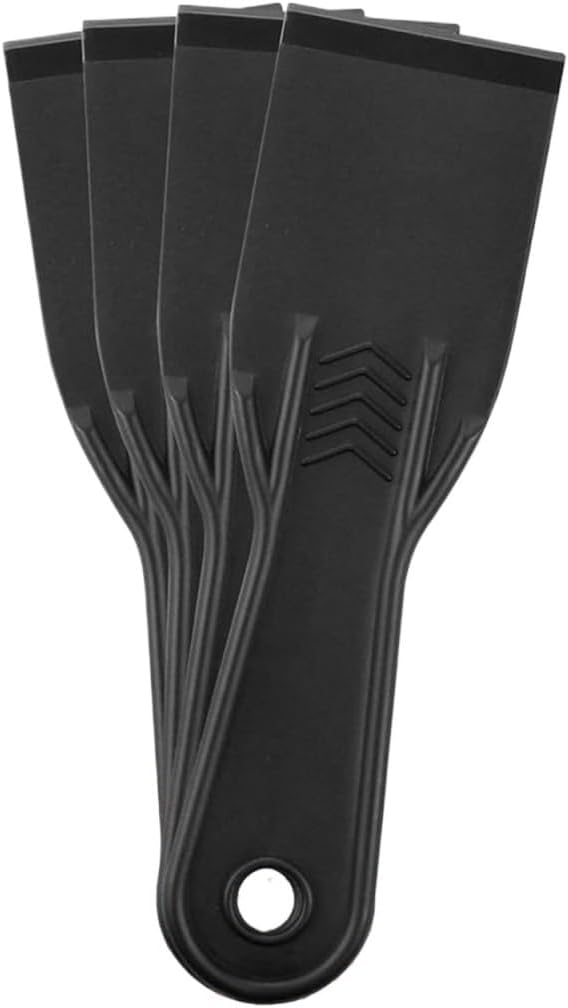 Plastic Putty Knife 6PCS 2 Inch Black Flexible Putty Knife Scraper Used for Repairing Walls Pasting Plaster Scraping