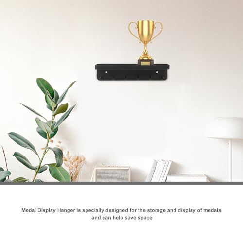 Soporte para medallas en acero inoxidable de alta resistencia organizador negro de pared 8