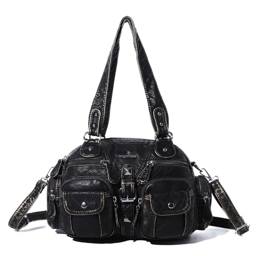 Image of Angel Kiss Hobo Crossbody Purses for Women Shoulder Bag Multipocket Soft Hobo Purses Removable Strap Leather Handbags