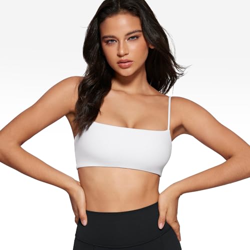 Image of INGIA Womens Square Neck Sports Bra Workout Bra | Spaghetti Strap, Padded, Cami,Yoga, Wireless, Square Back, Crop Top, for Women