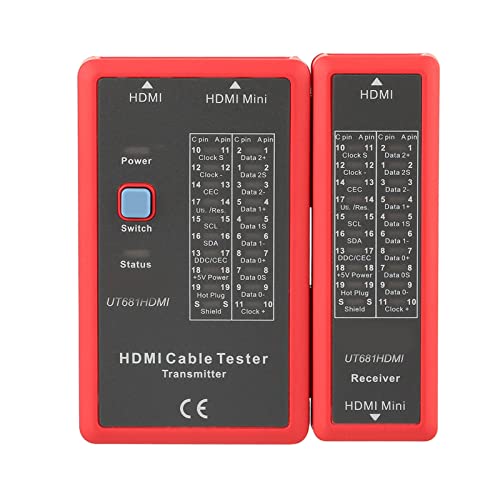 UT681 MiniHDMI Data Cable Tester 20LED Status Indicator, Professional Tester with Fast Scan Mode for and Mini Cables