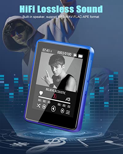 80Gb Mp3 Player With Bluetooth, Sunoony Music Player With Fm Radio, Bulit-In Speaker, 2.4 Inch Touch Screen, Tf Card, Hifi Sound, Earphone, Recording/E-Book/Photo/Video Viewing For Kids/Running/Gift #TOP3