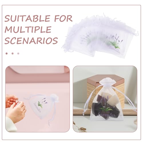 20 Bolsas de Organza para Sachet Lavanda con Cordón miniatura 7