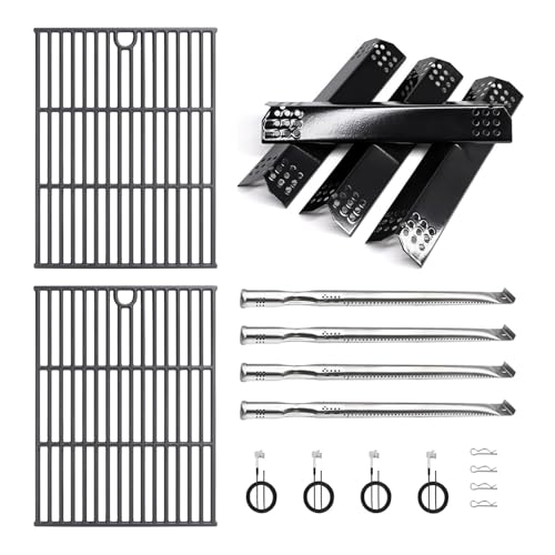Grill Parts Kit 2-Pack Cooking Grates 4-Pack Heat Plates 4-Pack Burners and Igniters for Expert Grill 4 Burner 720-0789 series for Expert Grill Replacement Parts XG19-101-002-02 XG1136207123002