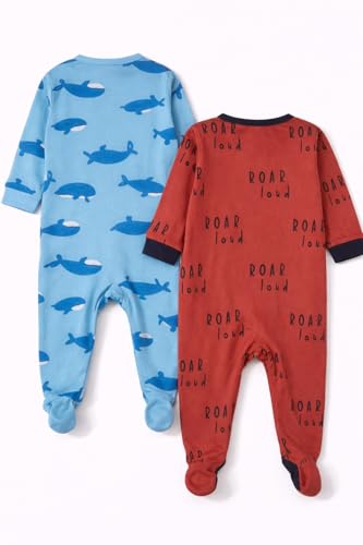 Image of TuddyBuddy 100% Cotton Multi Color Zipper Romper Sleepsuit /Romper /Jumpsuit for Baby Boy & Baby Girl
