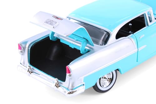 Modelo 1955 Chevy Bel Air Hardtop 1:24 azul miniatura 6