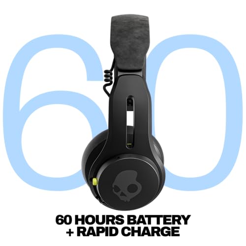 Skullcandy Icon ANC Wireless On-Ear Bluetooth Headphones, Active Noise Cancelling, Up to 60 Hours Battery, Sweat Water Resistant, Foldable and Durable, Microphone for iPhone Android - True Black - Image 4