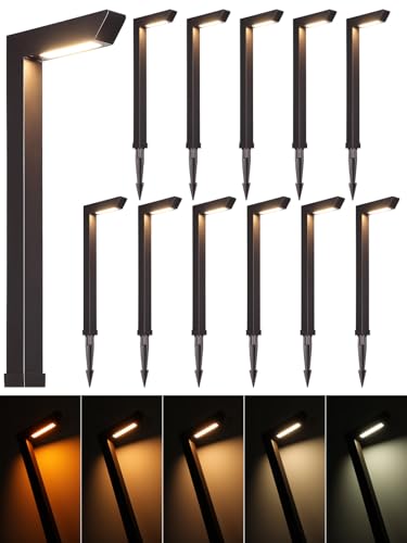 Image of LEONLITE 12-Pack 16 Inch 5CCT Low Voltage Landscape Pathway Lights, ETL