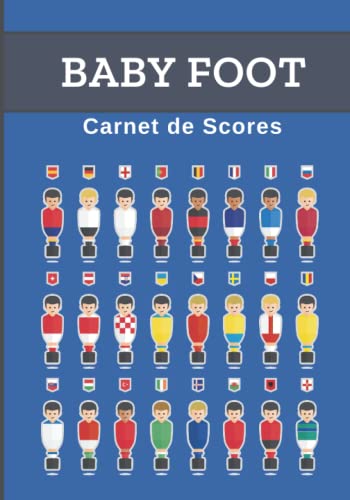 BABY FOOT : Carnet de Scores: Livre pour noter le score de vos parties de baby foot | Jeu de baby foot | Carnet de 500 grilles de score| Cadeau idéal ... débutant ou confirmé | 18 x 25cm, 102 pages.
