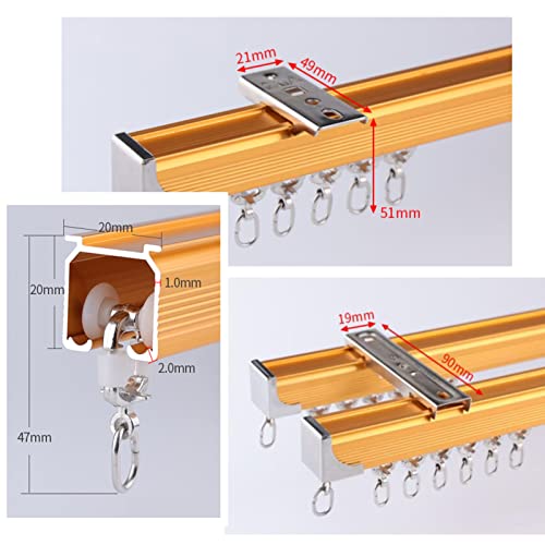 Barra de cortina de ventana con riel de doble pista de aluminio 6