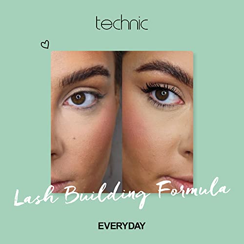 Technic Mega Lash Water Resistant Mascara Duo 2 Pieces - Vegan, Ultra Black, Water Resistant, Hard wearing, Smudge-Proof, Lash Building Formula For Volume Glam Lashes - 2 x 12ml - Image 5