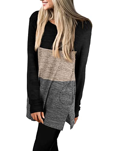 Xieerduo Womens Sweatshirts Crewneck Casual Pullover Tunic Fashion Shirts Fall Tops Black L thumb #3