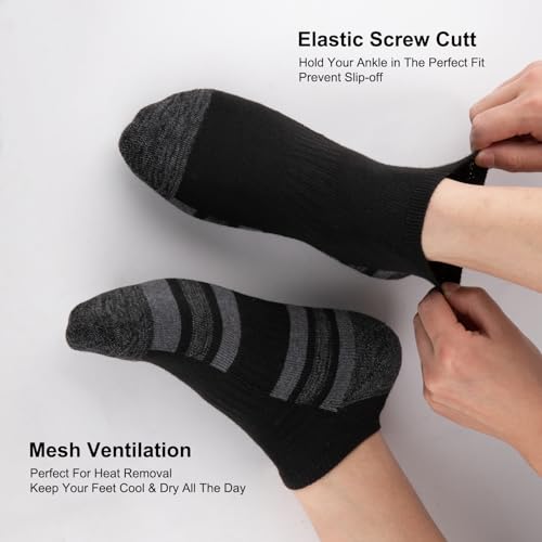 COOVAN 12 Pack Mens Ankle Socks Low Cut Cushioned Comfort Breathable Casual Socks 12 pairs3