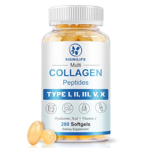 SIGNILIFE Multi Collagen Peptides for Women & Men, Hydrolyzed Collagen Peptides-Type I, II, III, V,...