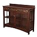 Camino Mission Sideboard & Curio - Red Washed Expresso Finish w/ Faux Slate - Spacious Design