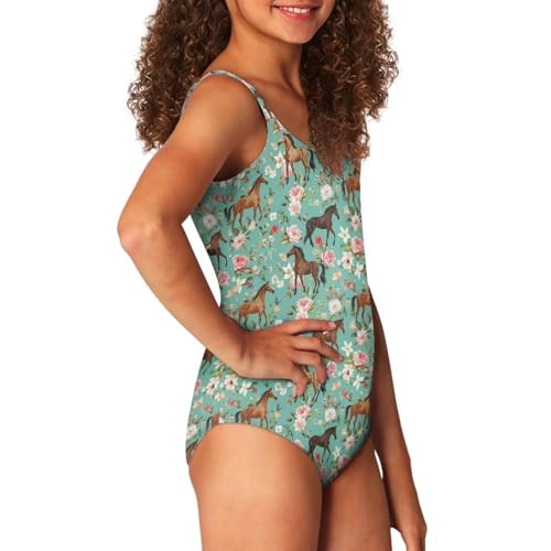 One Piece Bathing Suit for Girls Sleeveless Swimsuits Crewneck Slimming Swimwear3