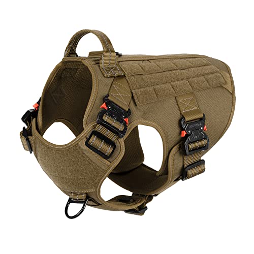 ICEFANG Tactical Dog Harness for Medium DogsFull Metal Buckles Dog Vest | with MOLLE ReflectiveAdjustable2 Leash ClipsControl HandleNo PullSoft PaddedBlackMedium product thumbnail 10