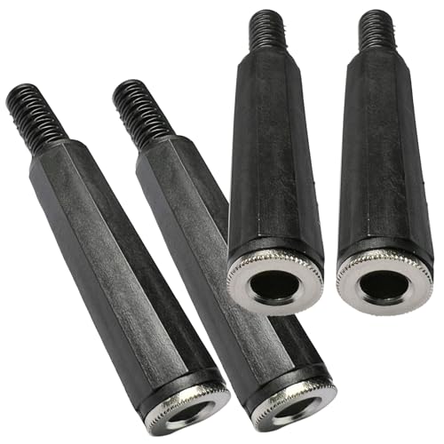 CESS 1/4 Inch TS Female Jack Cable Connector- 6.35mm Mono Jack for Guitar & Microphone (4 Pack)