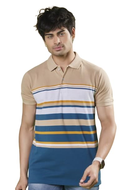 Image of 3BROS Men's Collor Neck Polo T-Shirt, Anti Stain and Half Sleeves, Cotton Blend, Regular Fit Tshirt for Men || Mens t Shirt