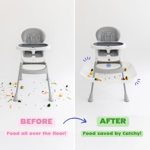 Image of CATCHY - Food Catcher - Compatible with Dream On Me Portable 2-in-1 Tabletalk High Chair + 11 Other High Chairs - Highchair Sold Separately - Baby Food & Mess Catcher - Under High Chair Accessory | High Chair Food Catcher - High Chair Sold Separately - Baby & Toddler Food & Mess Catcher - Under High Chair Accessory