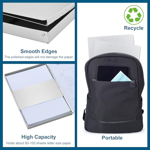ZCZN Aluminum Clipboard with Storage and Clip Recycled, Clipboard Folder, Sturdy Letter Size Recycle Metal Form Holder for Business Office Medical Professionals, Letter Size (Silve image 5