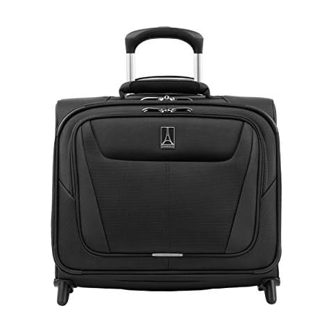 Travelpro Maxlite 5 Rolling Carry-on Tote 2 Wheels 15x16x8" Softside, Ultra-Lightweight and Durable with Trolley Sleeve 32 litres Polyester Travel Luggage Black Colour 5 Years Warranty Cover