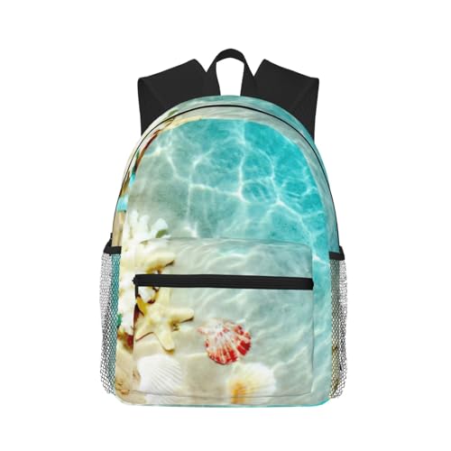 Sac à dos de voyage classique imprimé étoiles de mer Noir en taille unique