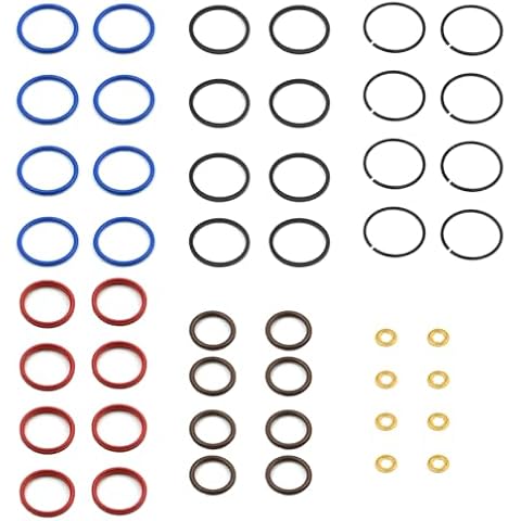 8 Set Injector Seal Kits O-Ring Kit Compatible for 1994-2003 7.3L Power Stroke Engine E Series F Series Excursion HEUI Injector(48PCS) Cover