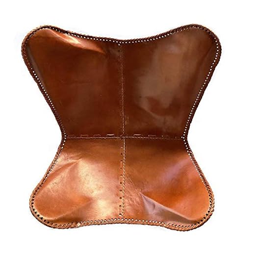 Leder_artesanía Present by Handmade Tan Leather Arm Chair Cover Leather Butterfly Chair Home Decor