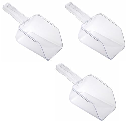 Hubert NSF Heavy-Duty Clear Plastic Utility Scoop for Ingredient Bins and Ice Machines - 3/PK | Bakeries, Restaurants, Bars, Kitchens