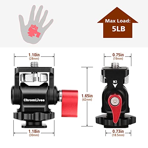 Field Monitor Mount Camera Monitor Holder Swivel and Tilt Adjustable Monitor Holder Mount with Cold Shoe for 5/7 inch Monitors,Support Tilt 180° and Swivel 360°(Updated Design) - Image 3