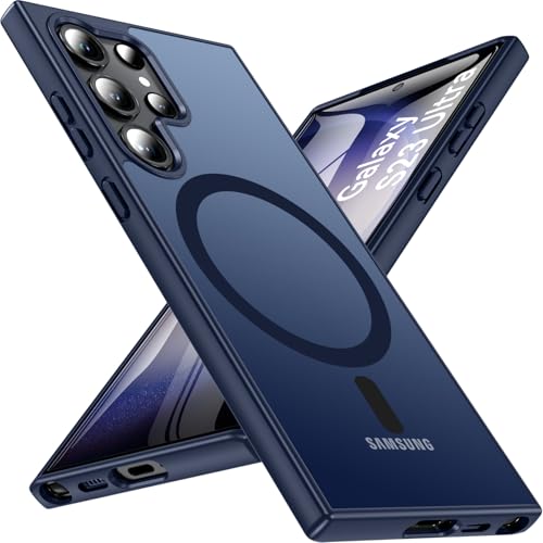 Magnetisch Für Samsung Galaxy S23 Ultra Hülle,Militärschutz Handyhülle für Samsung S23 Ultra mit MagSafe Matt Transluzen...