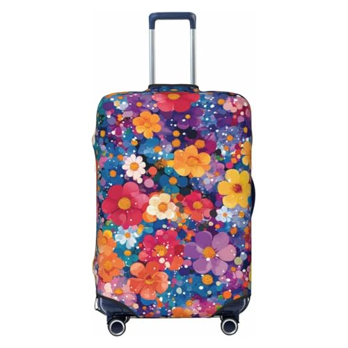 Rainbow Spring Flowers Travel Luggage Cover Fits 29