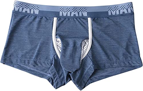 Mens Ice Silk Elephant Nose Boxer Briefs Pouch Underwear Separate Soft and Breathable Underpants