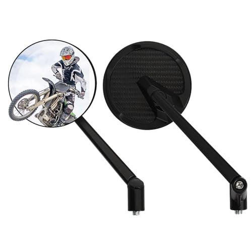 Retrovisores de moto y quad en fibra de carbono negros aptos para motocicletas de calle
