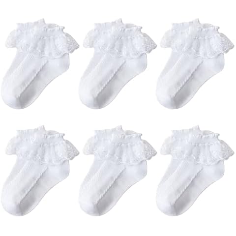 Olensson 6 Pairs Girls Lace Socks Cover