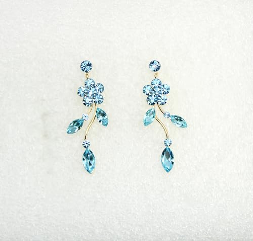 Image of Faship Gorgeous Rhinestone Crystal Floral Necklace Earrings Set