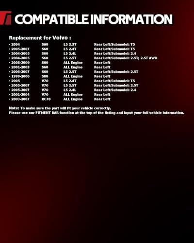 Image of Torchbeam Rear Brake Caliper Left for Volvo 2003-2007 XC70, Volvo 2004-2007 S60 2.5T, Volvo 2001-2003 2008-2009 S60, Volvo 2001-2004 V70, Rear Left Caliper Replace # 192600