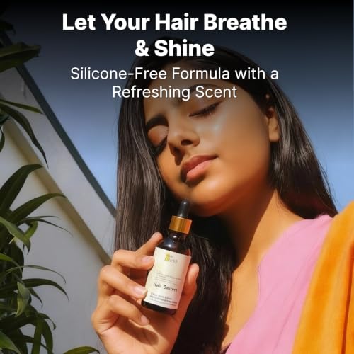 Image of Hair Serum Oil for Shine, Smoothness & Frizz Control | Lightweight Non-Sticky Hair Oil Serum with Coconut, Argan, Almond - 30 ml